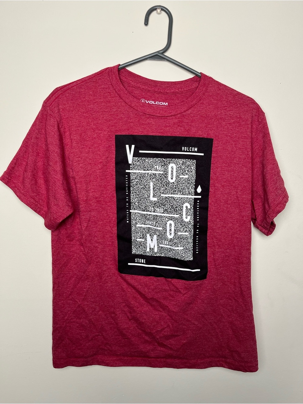 Volcom Men's Heather Red Graphic Short-Sleeve Tee